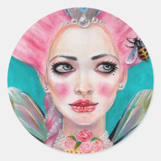 Marie Antoinette Queen Bee Ronde Sticker (Voorkant)