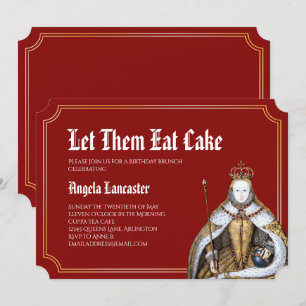 Marie Antoinette Red Birthday Brunch Partij Kaart