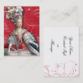 Marie Antoinette Red & White Toile Visitekaartjes (Voorkant / Achterkant)