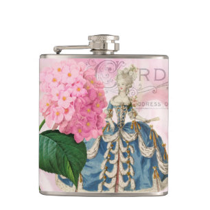 Marie Antoinette Redoute Flowers Wrapped Flask Heupfles