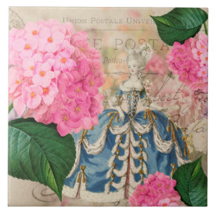 Marie Antoinette Redoute Hydrangea Ceramic Tile Tegeltje