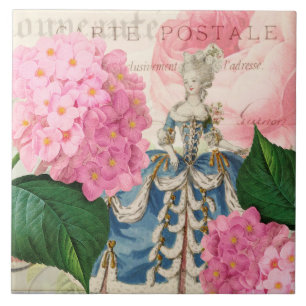 Marie Antoinette Redoute Hydrangea Ceramic Tile Tegeltje