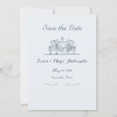 Marie Antoinette Rococo Blue Save the Date Kaart (Voorkant)