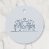 Marie Antoinette Rococo Dusty Blue Bedankt Bedankjes Labels (Achterkant)