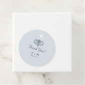 Marie Antoinette Rococo Dusty Blue Bedankt Bedankjes Labels (In situ)