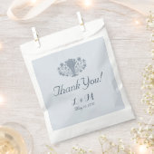 Marie Antoinette Rococo Dusty Blue Bedankt Bedankzakje (Geknipt)