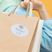 Marie Antoinette Rococo Dusty Blue Bedankt Ovale Sticker