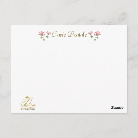 Marie Antoinette Rococo Fragonard Green postcard Briefkaart (Achterkant)