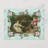 Marie Antoinette Rococo Fragonard Green postcard Briefkaart (Voorkant)