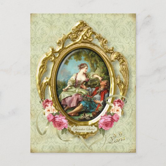 Marie Antoinette Rococo Liefhebbers Meisje Jongen  Briefkaart (Voorkant)