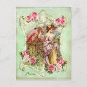 Marie Antoinette Rococo Liefhebbers Roos Lady Brie Briefkaart (Voorkant)