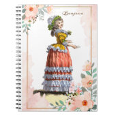 Marie Antoinette Rococo Mode Design, Flowers Notitieboek (Voorkant)