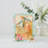 Marie Antoinette Rococo Piano Briefkaart (Staand voorkant)