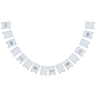 Marie Antoinette Rococo Stoffig Blauw Bruiloft Vlaggetjes