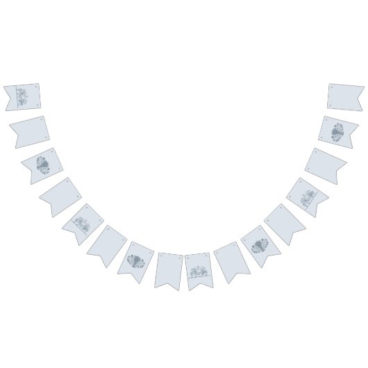 Marie Antoinette Rococo Stoffig Blauw Bruiloft Vlaggetjes (Alle)