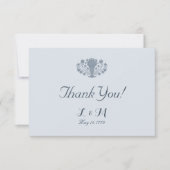 Marie Antoinette Rococo Stoffig Blauw Foto Dank u Bedankkaart (Voorkant)