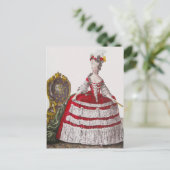Marie Antoinette Rode Mode ~ Briefkaart Jurk (Staand voorkant)