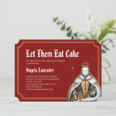 Marie Antoinette Rode Verjaardag Brunch Party Kaart (Staand voorkant)