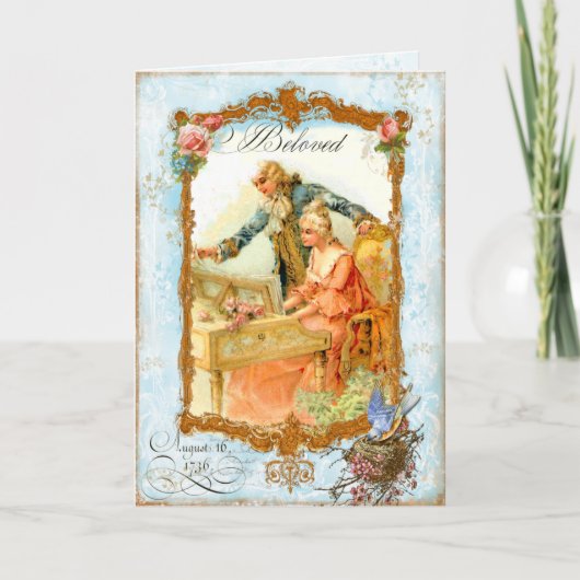 Marie Antoinette Romantic Couple Card Kaart (Voorkant)