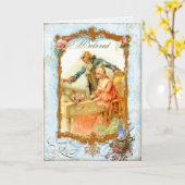 Marie Antoinette Romantic Couple Card Kaart (Gele Bloem)