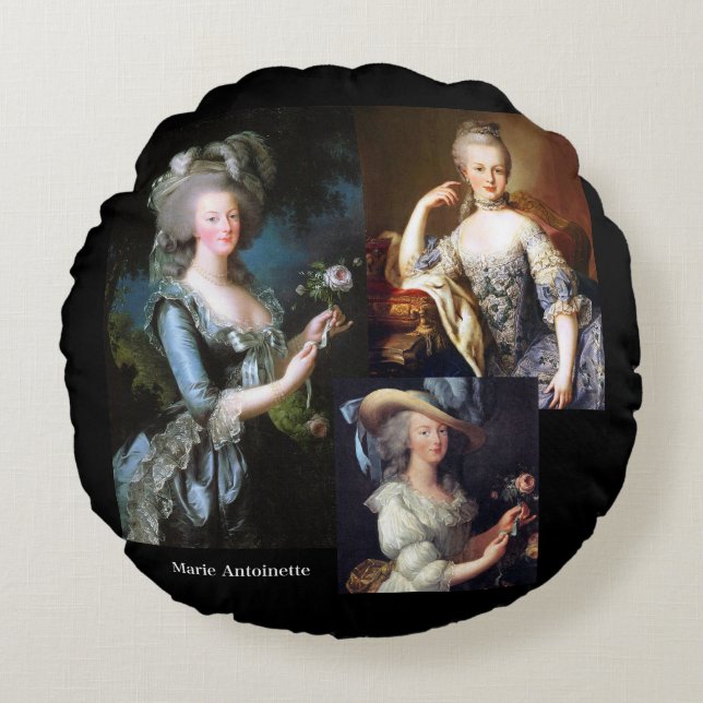 Marie Antoinette Rond Kussen (Voorkant)
