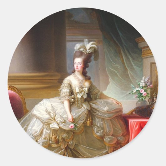 Marie Antoinette Ronde Sticker (Voorkant)