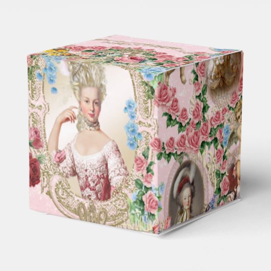 Marie Antoinette Rose of Versailles Favor Box sq Bedankdoosjes (Achterkant)