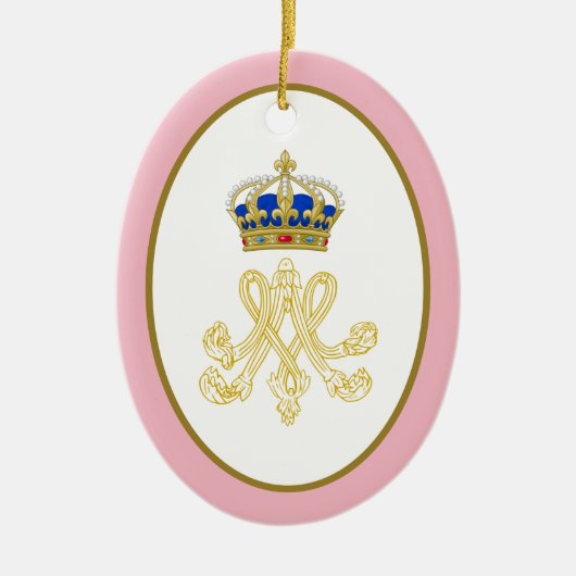 Marie Antoinette Royal Monogram Keramisch Ornament (Voorkant)