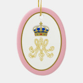 Marie Antoinette Royal Monogram Keramisch Ornament (Achterkant)