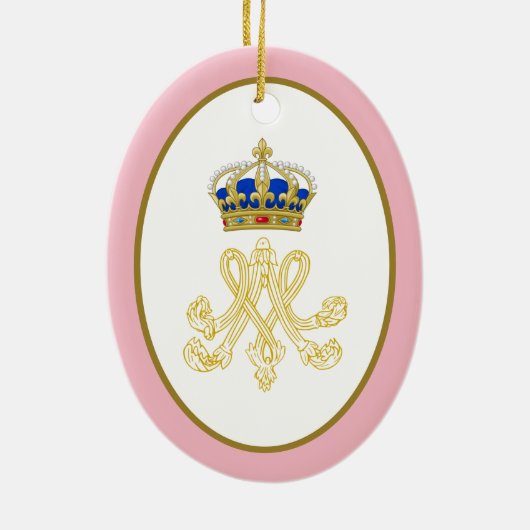 Marie Antoinette Royal Monogram Keramisch Ornament (Achterkant)