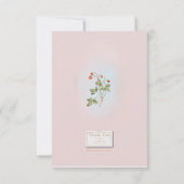 Marie Antoinette Roze Aardbei Uitnodiging (Achterkant)