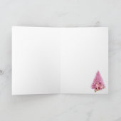 Marie Antoinette Roze Boom Rozen Kerst Kaart (Binnen)