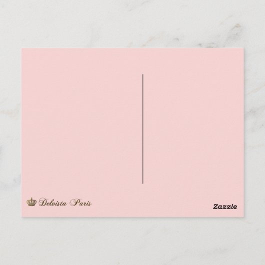 Marie Antoinette Roze Damask Antonia Roos Briefkaa Briefkaart (Achterkant)