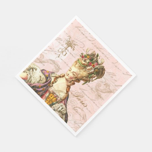 Marie Antoinette Roze Franse Script Party Servette Servet (Hoek)