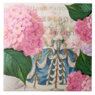 Marie Antoinette Roze Hydrangea Keramiek Tegel Tegeltje