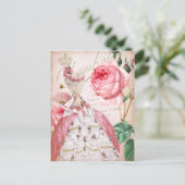 Marie Antoinette Roze  Rozen Briefkaart (Staand voorkant)