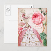 Marie Antoinette Roze  Rozen Briefkaart (Voorkant / Achterkant)