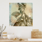 Marie Antoinette Sepia Parchment Lg. Poster afdruk (Keuken)