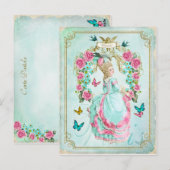 Marie Antoinette Shabby Chic Butterfly Briefkaart (Voorkant / Achterkant)