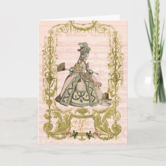 Marie Antoinette Stationery Pour Cerises Kaart (Voorkant)