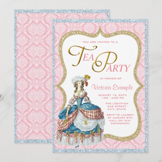 Marie Antoinette Tea Party Kaart (Voorkant / Achterkant)