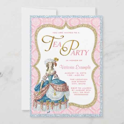Marie Antoinette Theepartij Kaart (Voorkant)