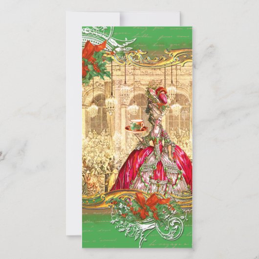 Marie Antoinette Theevisite Kerst Foto Kaart (Voorkant)