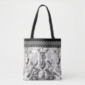 Marie Antoinette Toile de Jouy black tote bag (Voorkant)