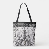 Marie Antoinette Toile de Jouy black tote bag (Achterkant)