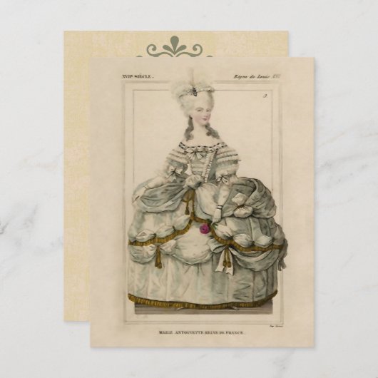 Marie Antoinette ~ Uitnodigingen (Voorkant / Achterkant)