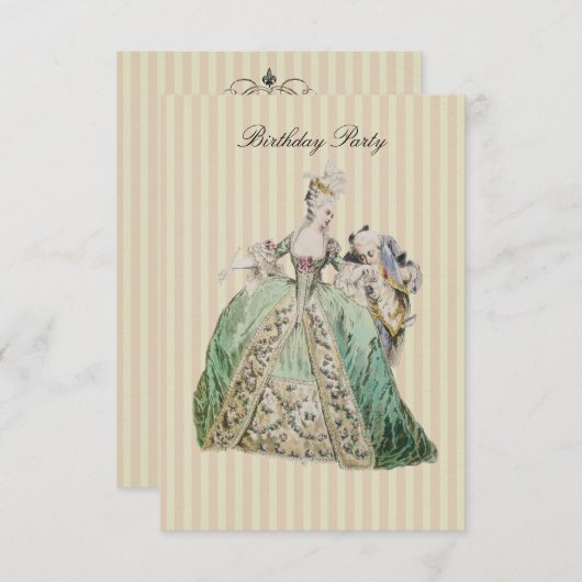 Marie Antoinette ~  Uitnodigingen / RSVP #16 (Voorkant / Achterkant)