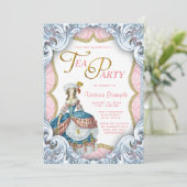 Marie Antoinette Verjaardag Tea Party Kaart (Staand voorkant)