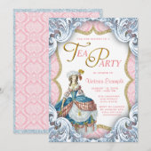 Marie Antoinette Verjaardag Tea Party Kaart (Voorkant / Achterkant)