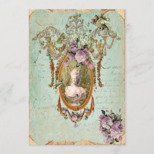 Marie Antoinette Versailles Ancient Gardens 5 x 7 Kaart